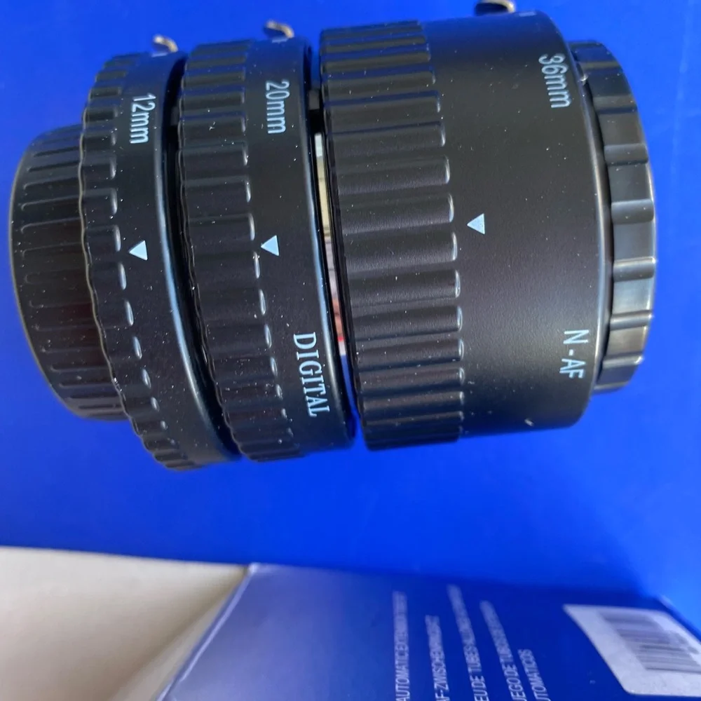 Black Camera Lens Extension Tube Set